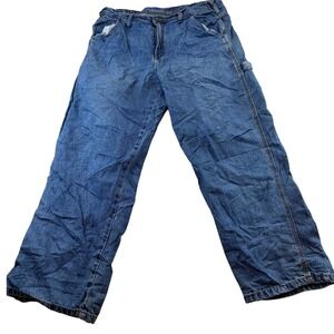 Full Blue Jeans Mens 40x30 Blue Carpenter Workwear Relaxed Fit Denim Pants